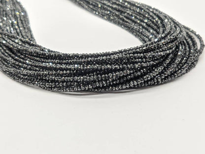 Natural Black Diamond Rondelle Beads Black Diamond Beads Faceted Rondelle Beads diamond Beads Strand Personalized Jewelry Birthday Gift