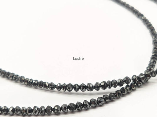 Natural Black Diamond Rondelle Beads Black Diamond Beads Faceted Rondelle Beads diamond Beads Strand Personalized Jewelry Birthday Gift