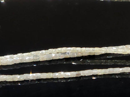 White Diamond Faceted Tube Bead 1.5 - 2.5 mm Natural Cushion Diamond Bead White Faceted Diamond Bead Birthday Gift For Her