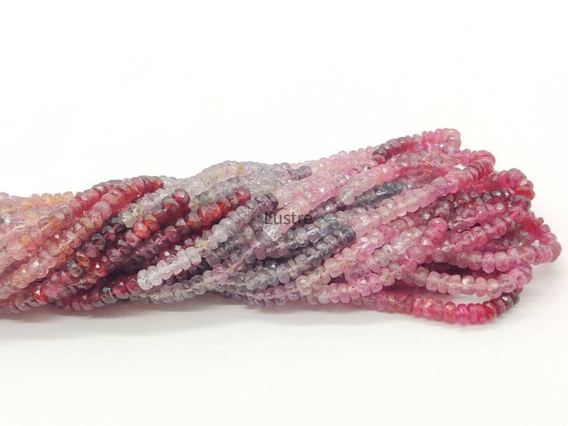 Natural Multi Spinel Faceted Rondelle Beads 4 mm Beads For Jewelry Making