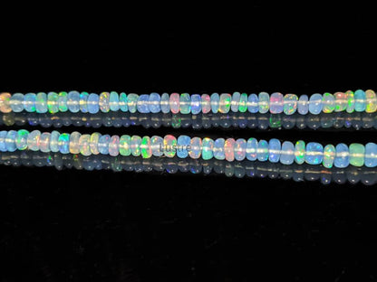 Lavender Blue Opal Smooth Rondelle Bead Ethiopian Opal Rondelle Beads