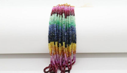 Multi Precious Beads Rainbow Sapphire beads Multi Sapphire Bead 16 Inches Strands