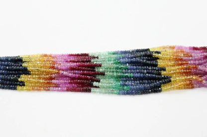 Multi Precious Beads Rainbow Sapphire beads Multi Sapphire Bead 16 Inches Strands