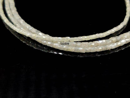 White Diamond Faceted Tube Bead 1.5 - 2.5 mm Natural Cushion Diamond Bead White Faceted Diamond Bead Birthday Gift For Her