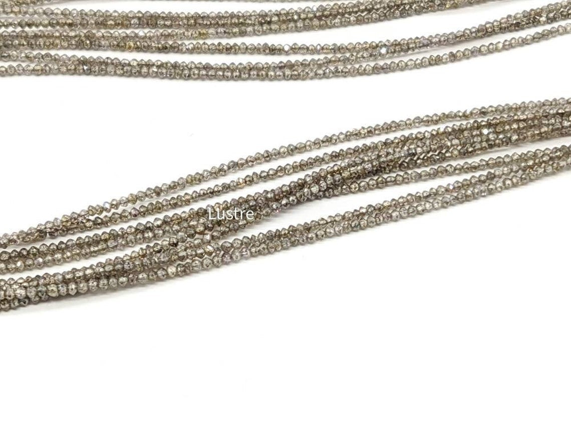 AAA+ Champagne Diamond Bead Natural Light Brown Diamond Bead 1.8 - 2.5 mm Faceted Rondelle Champagne Diamond Bead Personalized Jewelry