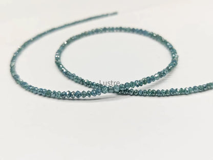 Blue Diamond Faceted Rondelle 1.8 - 2.4 mm Natural Blue Diamond Bead 16 Inches Strands