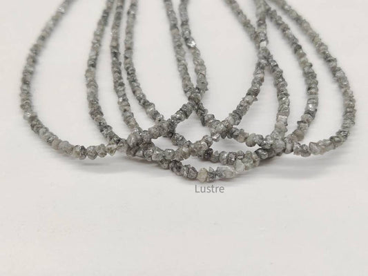 GREY ROUGH DIAMOND Bead 100% Natural Gray Raw Diamond Uncut Beads Rough Diamond raw rough diamond bead diamond necklace Birthday Gift