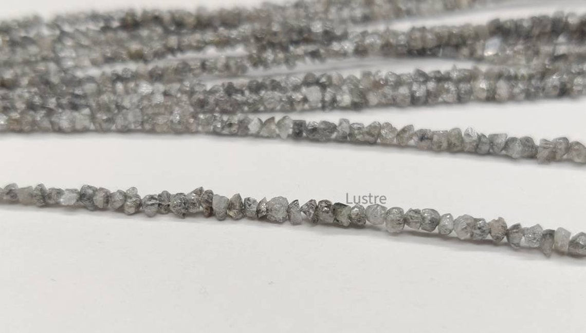 GREY ROUGH DIAMOND Bead 100% Natural Gray Raw Diamond Uncut Beads Rough Diamond raw rough diamond bead diamond necklace Birthday Gift