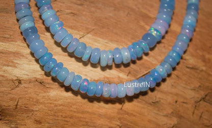 Tanzanite Blue Opal Smooth Rondelle 3- 6 mm Ethiopian Opal Rondelle Plain Beads