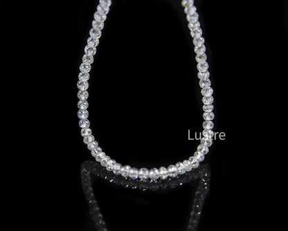 AAA+ Clear White Diamond Bead 100% Natural Rare Snow White Diamond Faceted Rondelle Bead