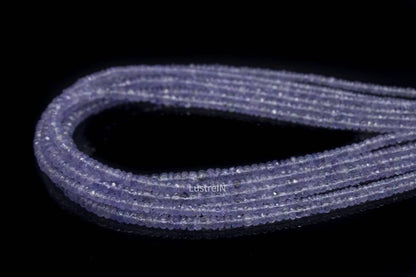 Tanzanite Faceted Rondelle Natural 3.5 - 4.5 mm Tanzanite Faceted Bead Strands For Jewelry Making