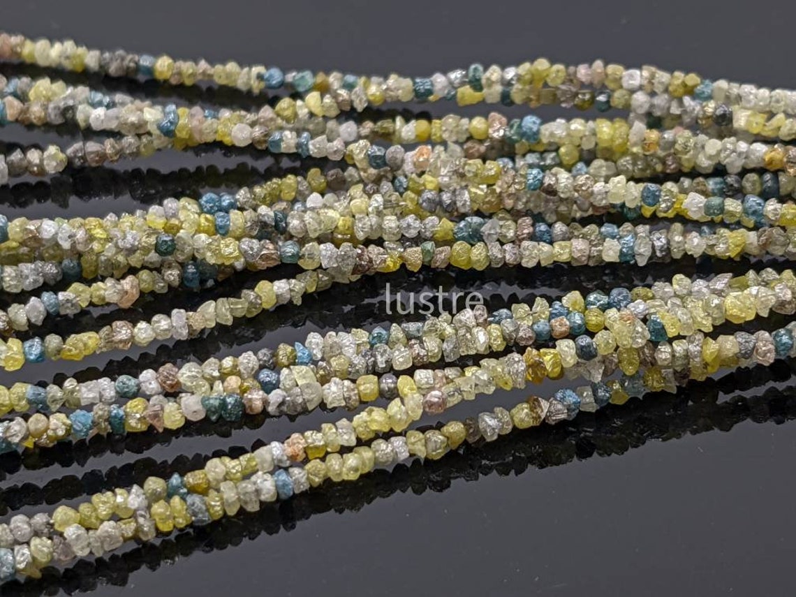 Multi Color ROUGH DIAMOND Beads AAA+ Top Quality 100% Natural Raw Diamond Uncut Beads for Jewelry Making Multi Diamond Beads Christmas Gift