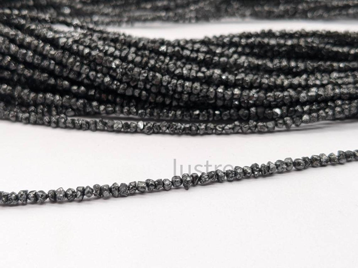 BESTSELLER Black Raw Rough Diamond Bead 100% Natural Uncut Diamond Jewelry Making Bead Strands Personalized Birthday Gift