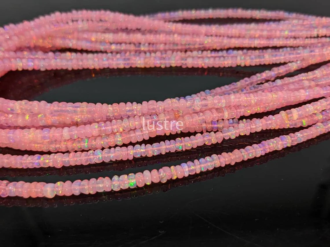 Pink Ethiopian Opal Beads Pink Opal Beads Pink Ethiopian Opal Rondelle Bead Ethiopia Opal Bead