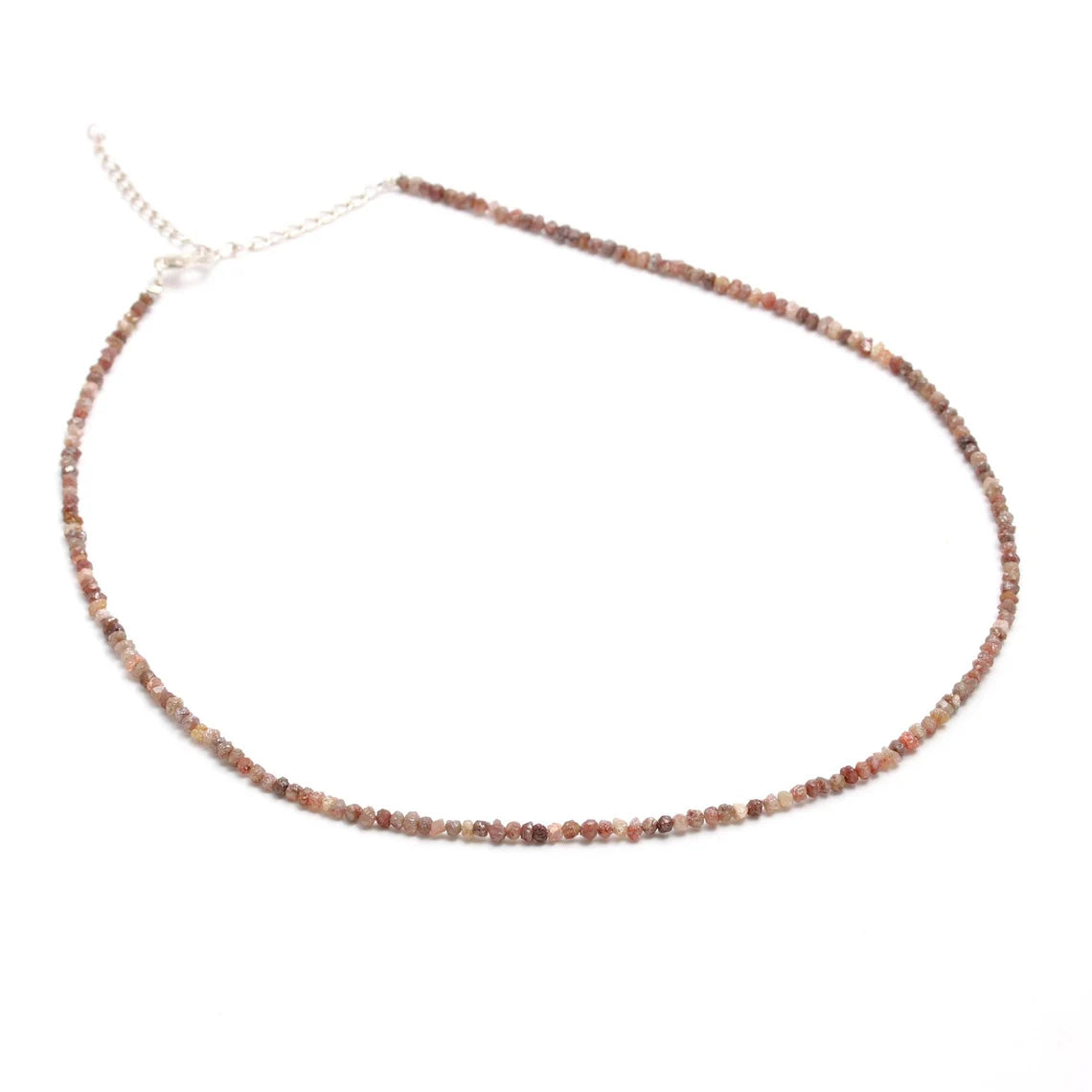 Red Rough Diamond Necklace 2 - 3 mm 100% Natural Raw Beaded 16 Inches Necklace