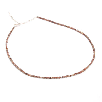 Red Rough Diamond Necklace 2 - 3 mm 100% Natural Raw Beaded 16 Inches Necklace