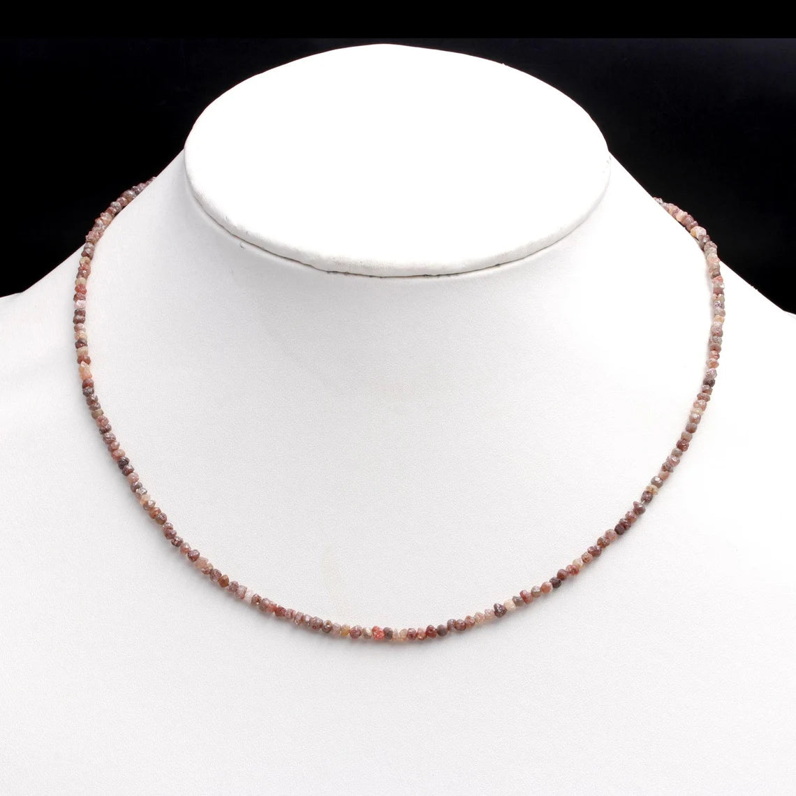 Red Rough Diamond Necklace 2 - 3 mm 100% Natural Raw Beaded 16 Inches Necklace