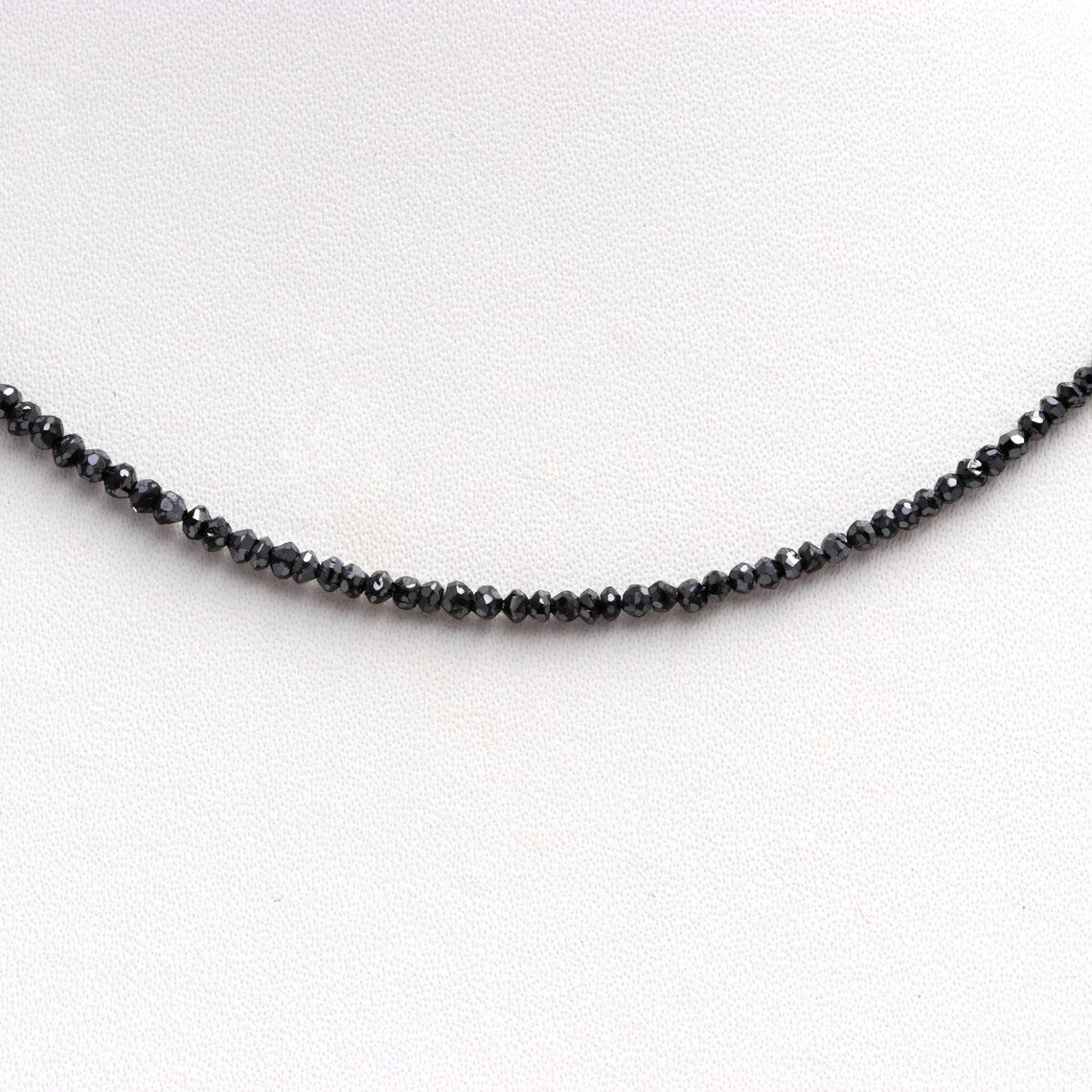 AAA+ Excellent Black Diamond Faceted 1.5 - 2.3 Rondelle 16 Inches Necklace