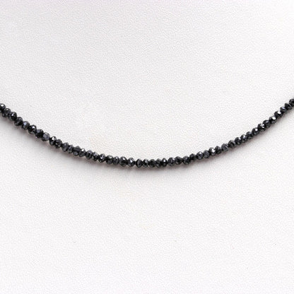 AAA+ Excellent Black Diamond Faceted 1.5 - 2.3 Rondelle 16 Inches Necklace