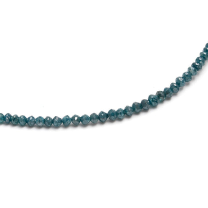 Elegant Blue Diamond 3mm Bead Rondelle Faceted 16 Inches Necklace