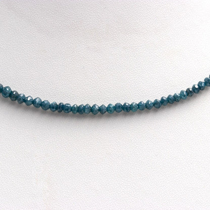 Elegant Blue Diamond 3mm Bead Rondelle Faceted 16 Inches Necklace