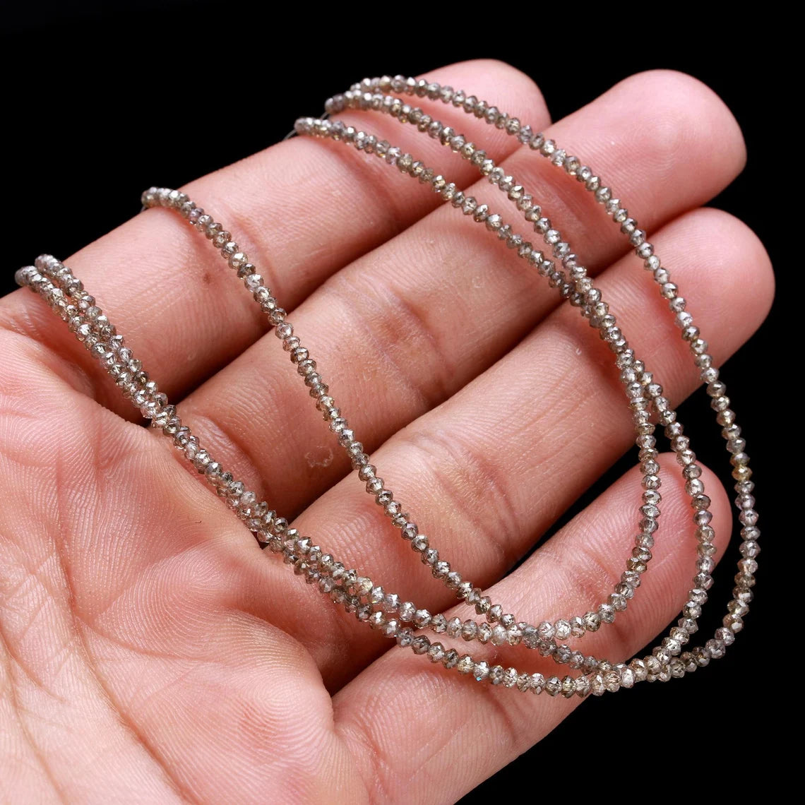 100% Natural Champagne Diamond Bead 2.2mm Faceted Rondelle bead Diamond