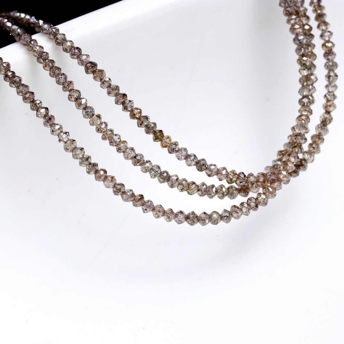 100% Natural Champagne Diamond Bead champagne diamond Faceted Rondelle bead Diamond necklace Champagne Diamond Bead 2.2mm diamond bead