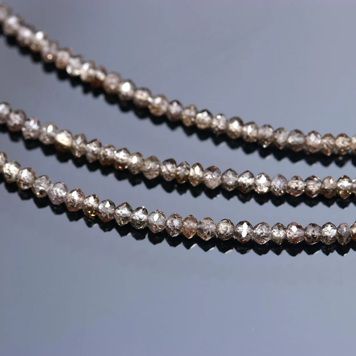 100% Natural Champagne Diamond Bead 2.2mm Faceted Rondelle bead Diamond