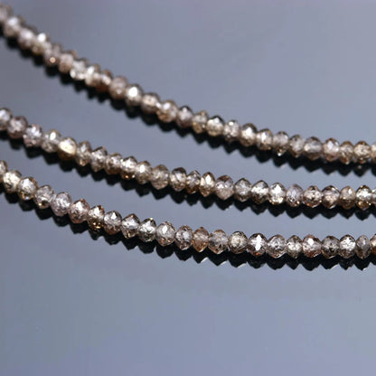 100% Natural Champagne Diamond Bead 2.2mm Faceted Rondelle bead Diamond