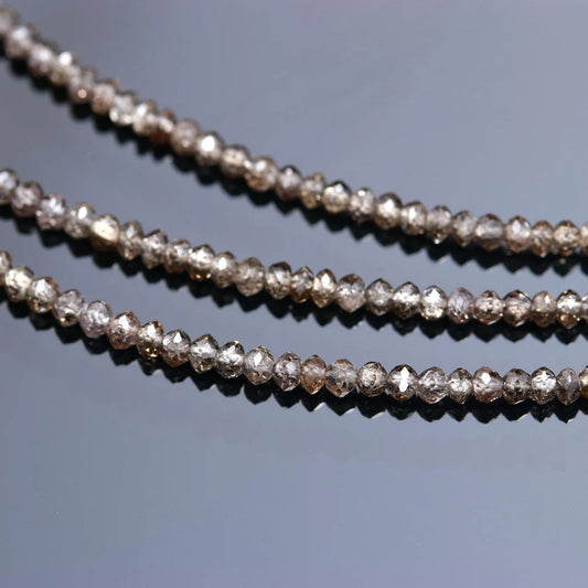 100% Natural Champagne Diamond Bead 2.2mm Faceted Rondelle bead Diamond