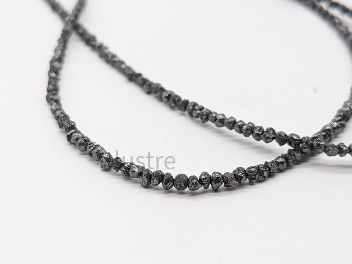 BESTSELLER Black Raw Rough Diamond Bead 100% Natural Uncut Diamond Jewelry Making Bead Strands Personalized Birthday Gift