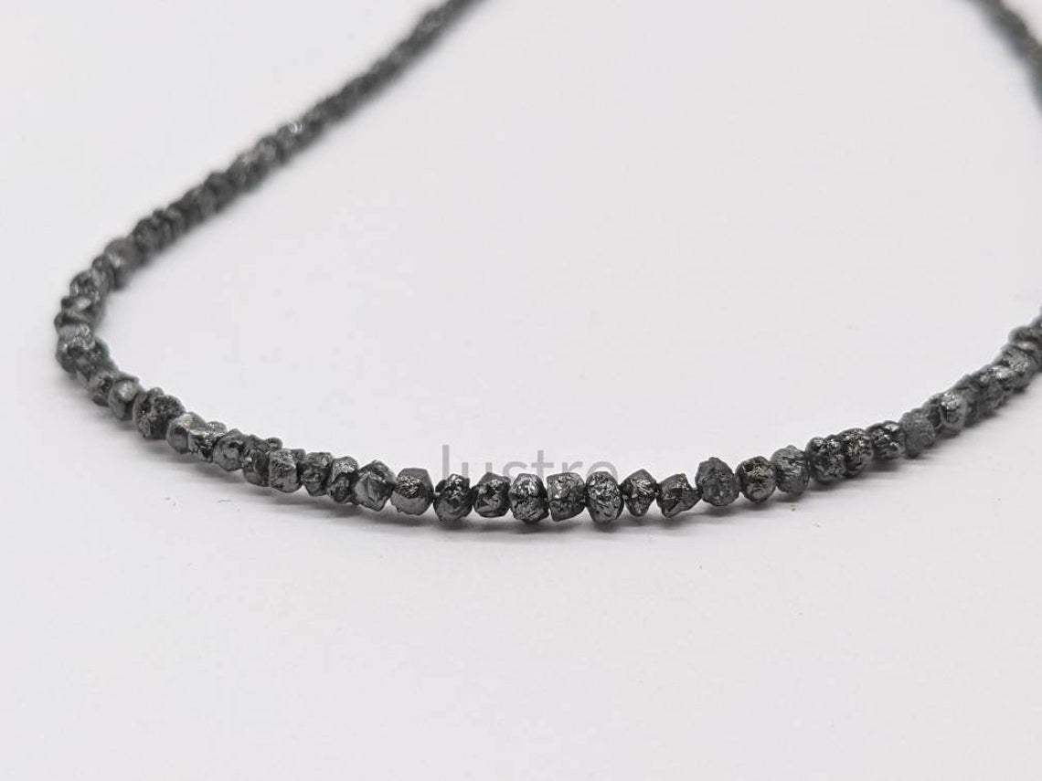 BESTSELLER Black Raw Rough Diamond Bead 100% Natural Uncut Diamond Jewelry Making Bead Strands Personalized Birthday Gift