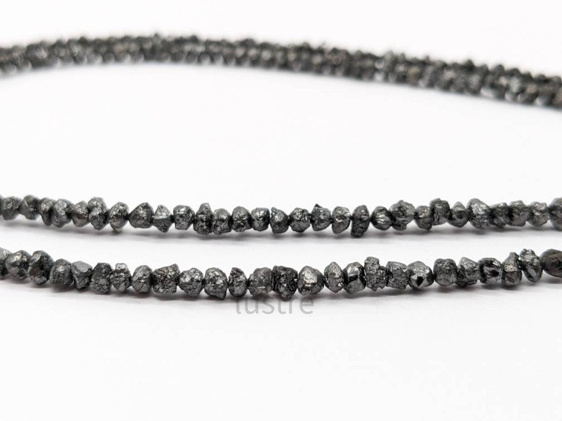 BESTSELLER Black Raw Rough Diamond Bead 100% Natural Uncut Diamond Jewelry Making Bead Strands Personalized Birthday Gift