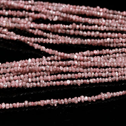 Pink Diamond Raw Rough Diamond Bead 2 - 3 mm Uncut Diamond Bead