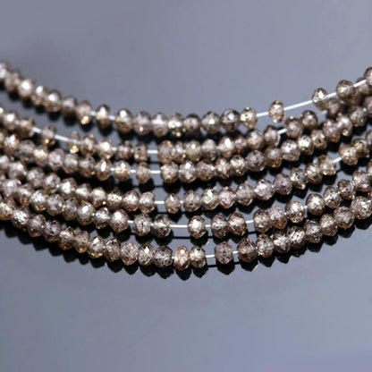 100% Natural Champagne Diamond Bead 2.2mm Faceted Rondelle bead Diamond