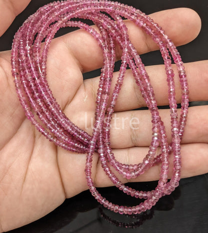 Pink Tourmaline Faceted Rondelle Beads 2 - 2.5 mm Shaded Beads For Jewelry Making