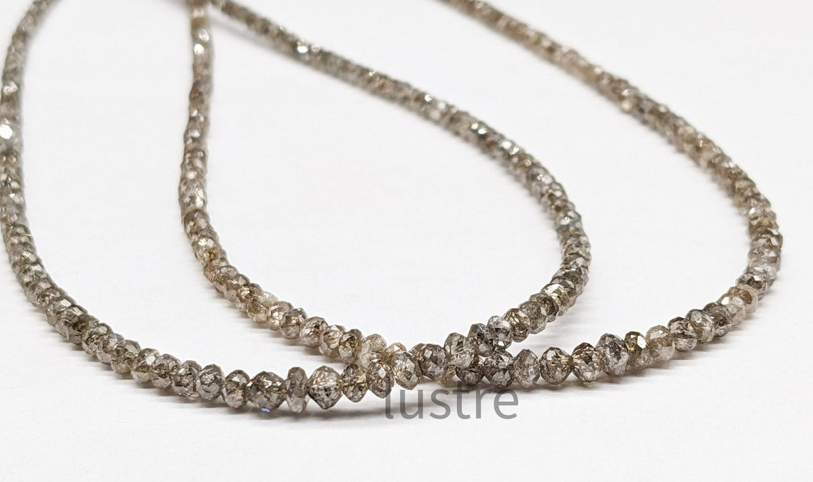 Champagne Diamond Faceted Rondelle Bead 100% Natural Diamond Bead Jewelry diamond necklace Personalized Jewelry Birthday Gift rare diamond