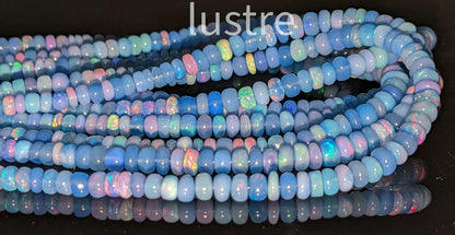 Natural Tanzanite Blue Opal Smooth Rondelle Bead Ethiopian Opal Rondelle Beads Blue Opal Plain Beads