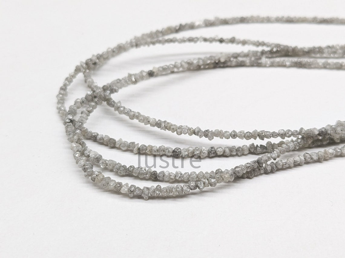 Natural White Diamond Uncut Bead Raw Rough Diamond Bead Diamond Bead Uncut Diamond Bead Grey Diamond Bead Diamond Chips Uncut Handmade Gift