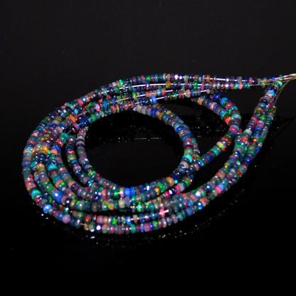 Black Ethiopia Opal Bead Welo fire Excellent Quality Faceted Rondelle Bead 4-6 mm ethiopia fire opal bead