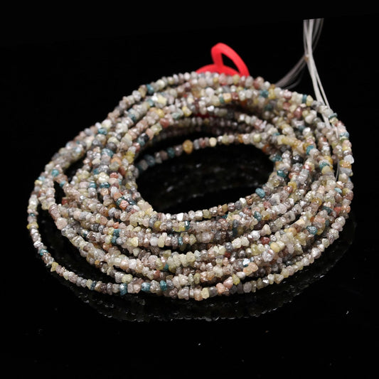 Multi Color ROUGH DIAMOND Bead 2 - 3 mm AAA+ Natural Raw Diamond Uncut Beads Handmade Multi Diamond Personalized Christmas Gift