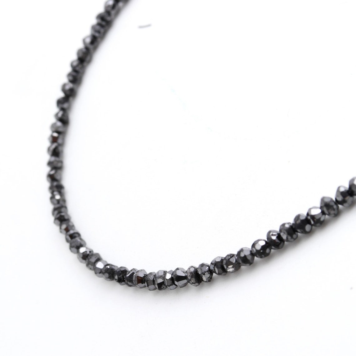 100% Natural Black Diamond Faceted Rondelle Beads Black Diamond Bead Certified Diamond Beads Strand Personalized Jewelry Birthday Gift