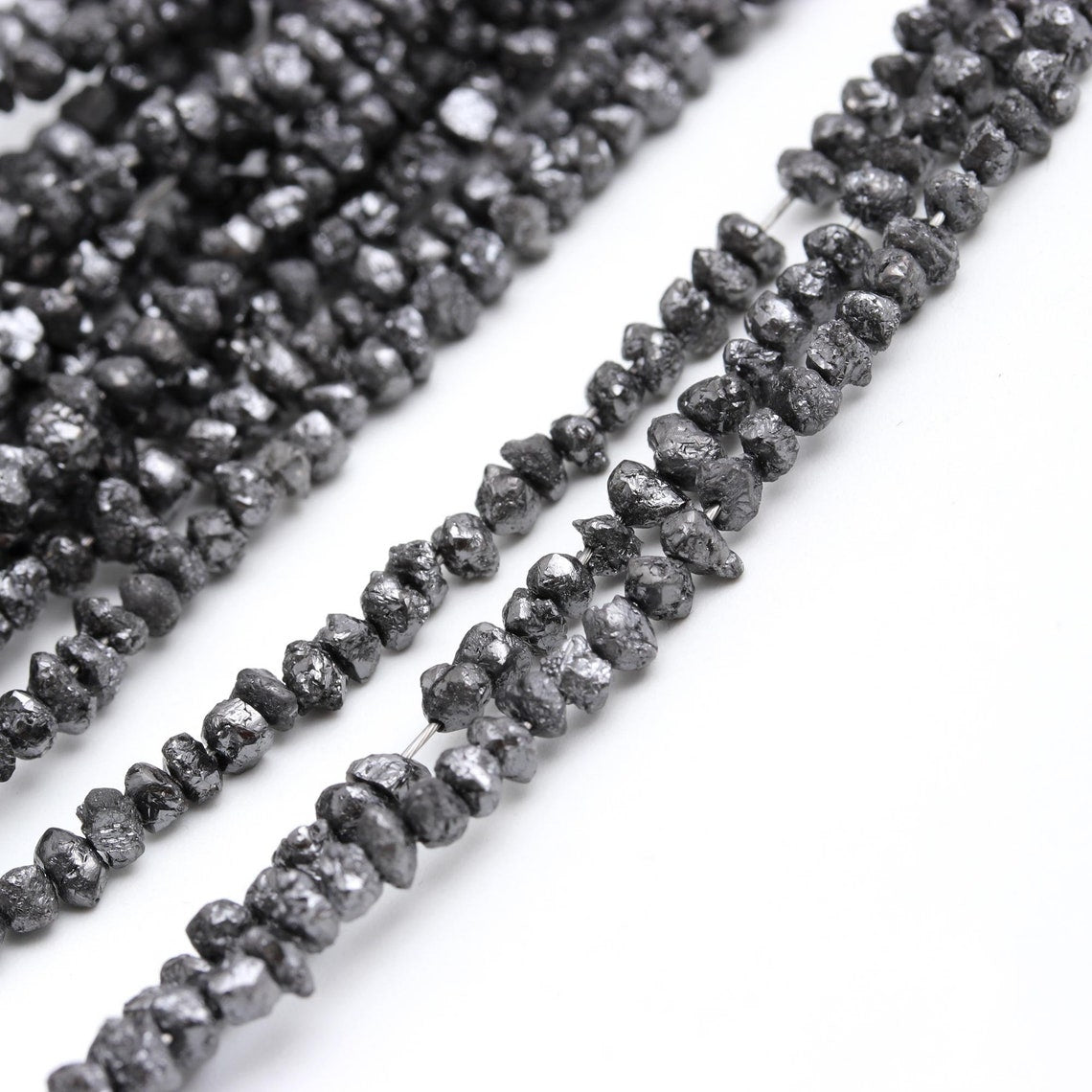 100% Natural Black Diamond Uncut Beads 3 - 5 mm AAA+ Raw Diamond Beads Raw Rough Diamond Beads Strands Gift For Her Handmade Gift Bracelet