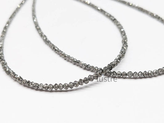 Dark Gray Diamond Beads AAA+ Natural Sparkling Grey Faceted Rondelle Beads Strand Rare Natural Diamond Bead diamond necklace