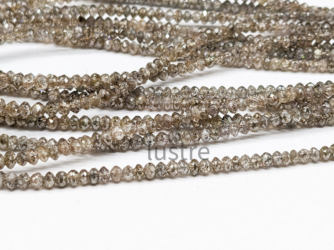 Champagne Diamond Faceted Rondelle Bead 100% Natural Diamond Bead Jewelry diamond necklace Personalized Jewelry Birthday Gift rare diamond