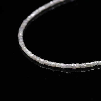 White Diamond Faceted Tube Bead Natural Cushion Diamond Bead Fancy Diamond Tube Bead White Diamond Bead Birthday Gift For Her