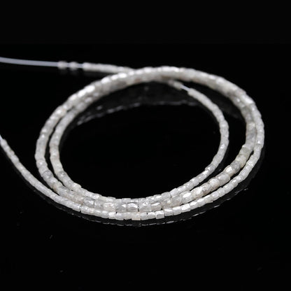 White Diamond Faceted Tube Bead Natural Cushion Diamond Bead Fancy Diamond Tube Bead White Diamond Bead Birthday Gift For Her