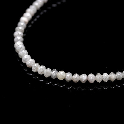 White Grey Round Diamond Beads Strand 3 - 4.2 mm Natural AAA+ Top Quality Diamond Jewelry Making Beads Personalized Jewelry