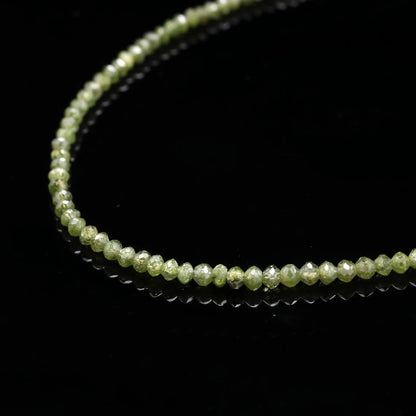 Natural Green Diamond Faceted 1.6 - 2.2 mm Rondelle Parrot Green Diamond Bead