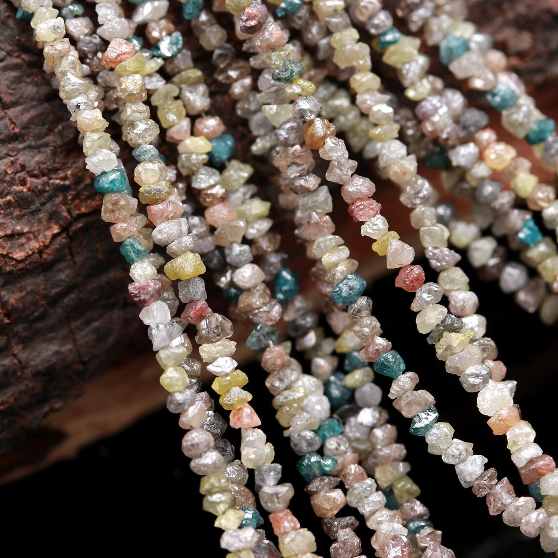Multi Raw Rough Diamond Bead 2 - 3 mm Beads For Jewelry Making